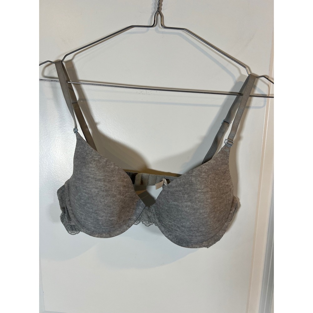 SO Womens Bra Lace Trim Heathered‎ Gray 34C